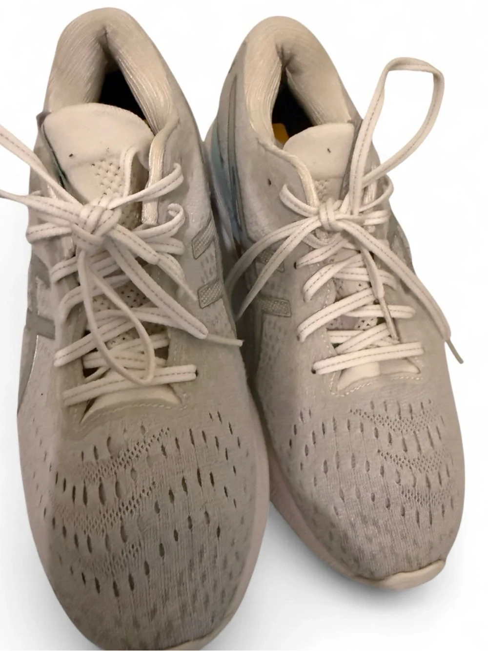Men's Athletic Running Shoes - Cream Knit Upper